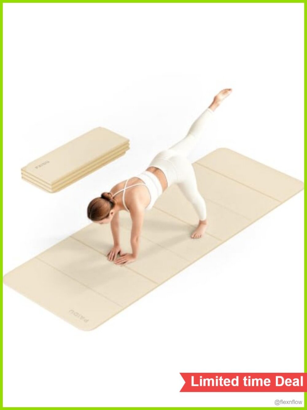 Foldable Yoga Mat 10mm Thick 75x26 Non-Slip POE Exercise Fitness Mat